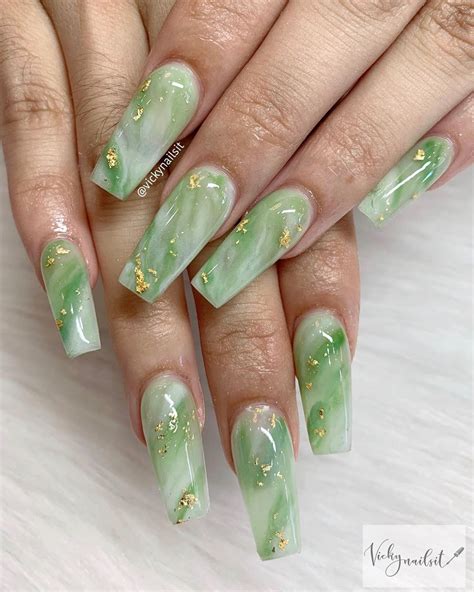 jade green nails